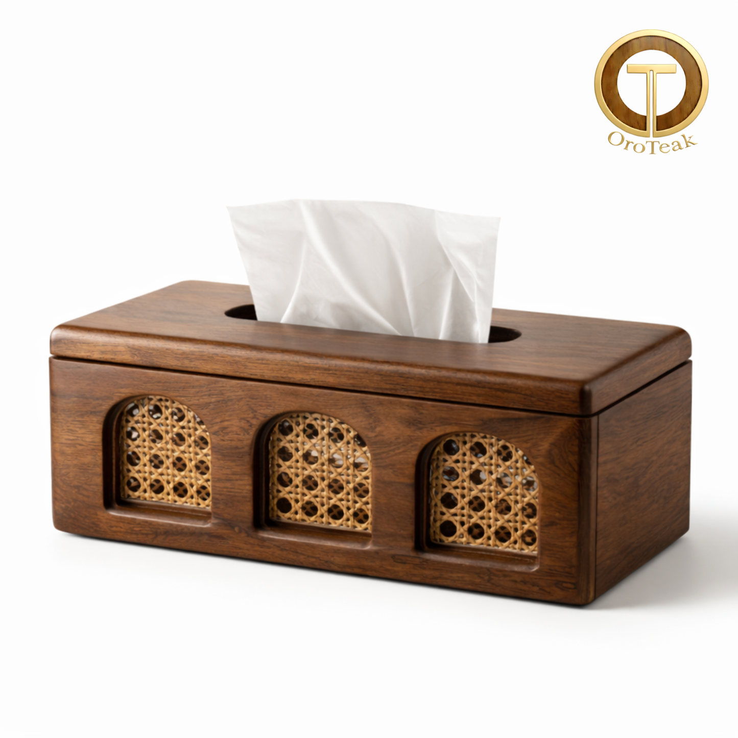 Teak Wood Tissue Box