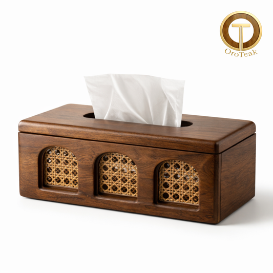 Teak Wood Tissue Box