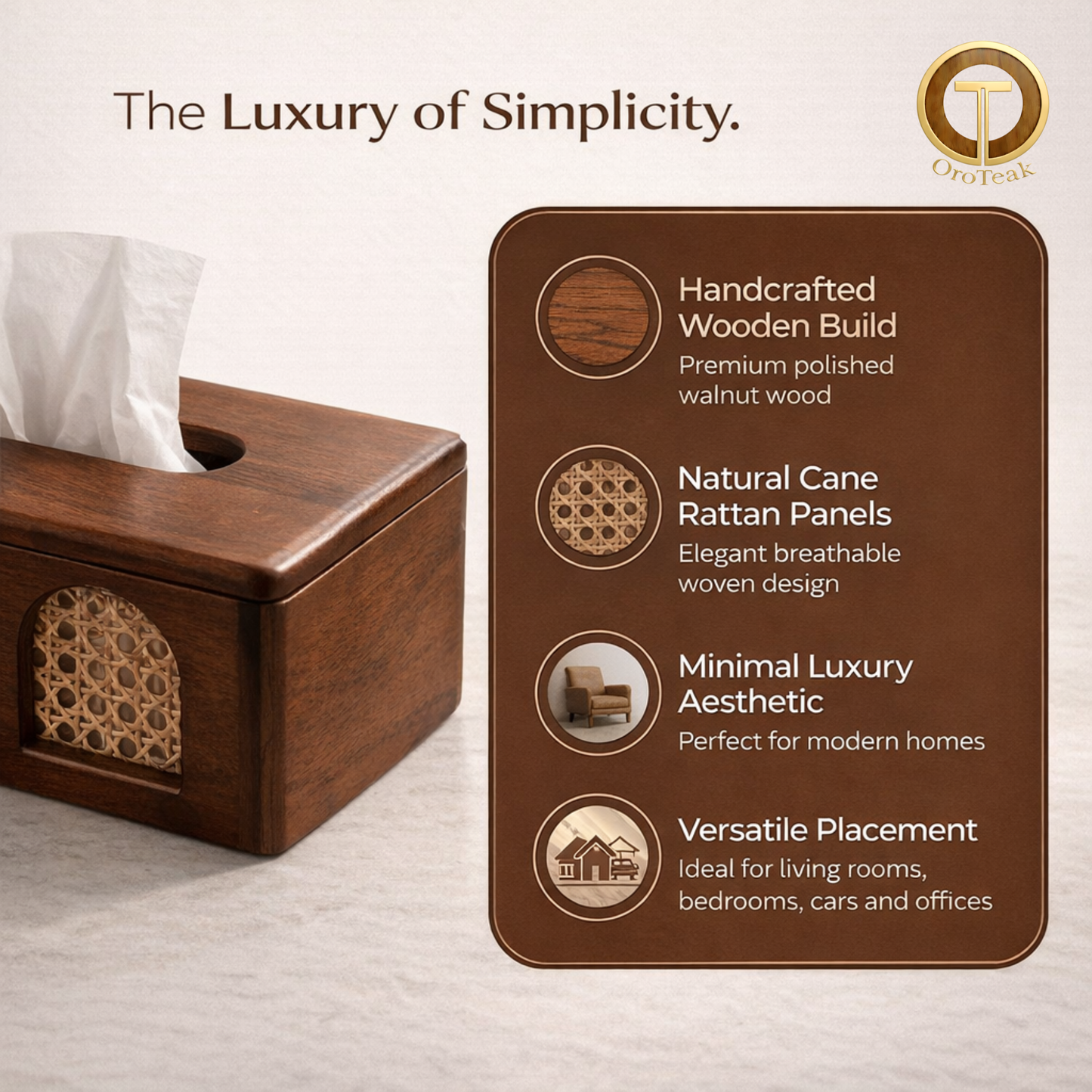 Teak Wood Tissue Box