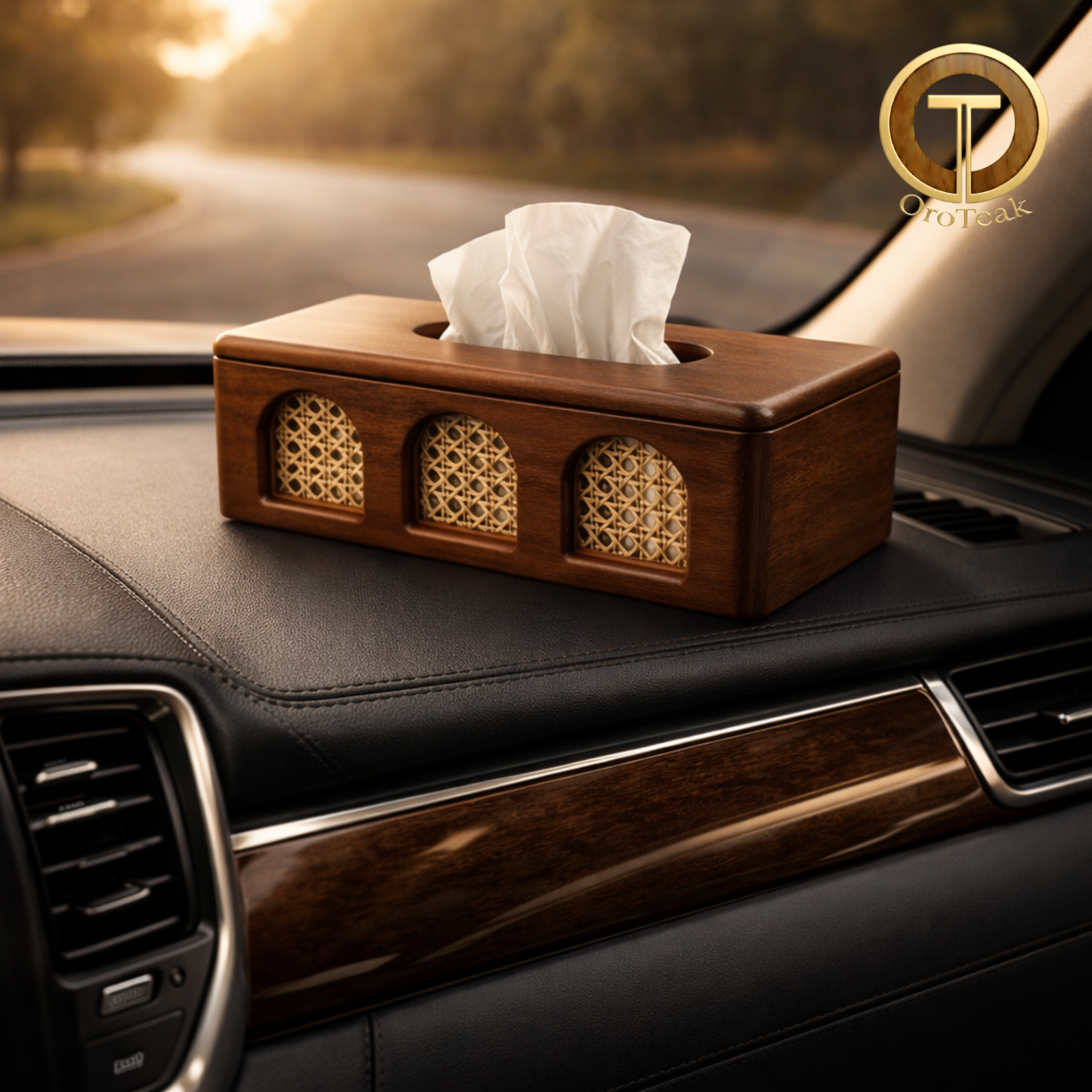 Teak Wood Tissue Box