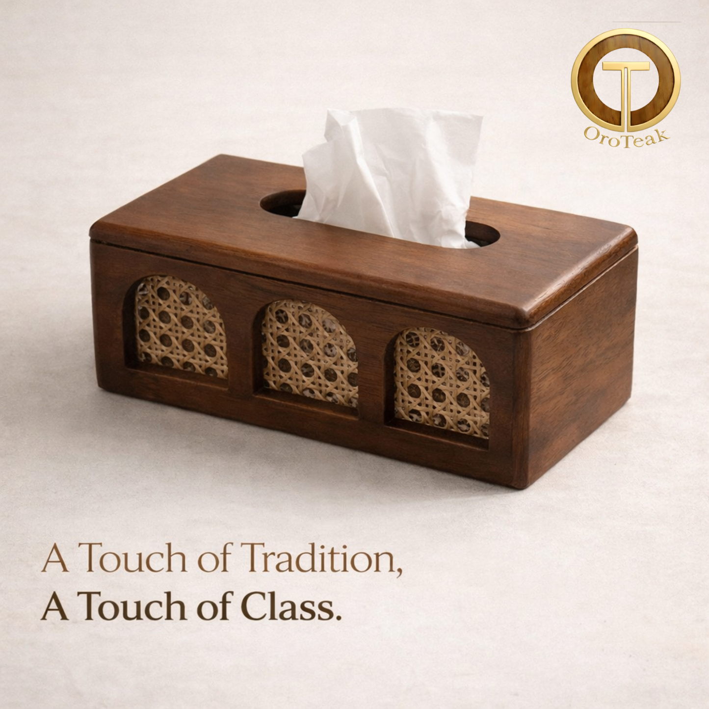 Teak Wood Tissue Box